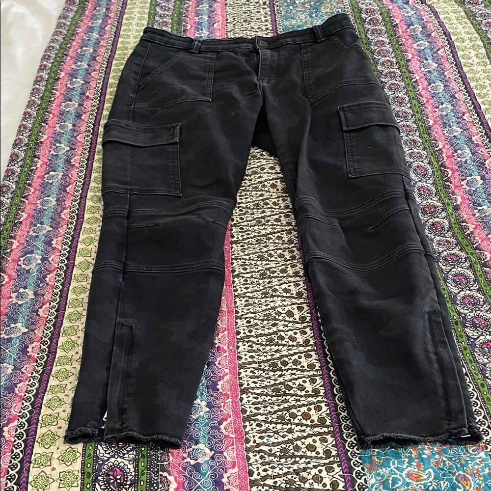 All Saints Black Cargo Jeans